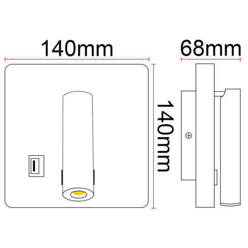 SPOT ON Leseleuchte mit USB Eckig - Image 10
